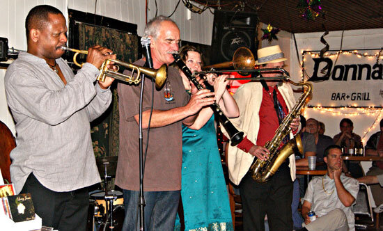 Leroy Jones and Katja at Donna's Bar, Rampart Street in 2010. Since closed down.