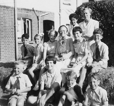 My mother with the children.