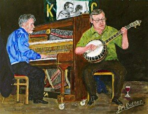 "Honky Tonk Time". Peter's portrait of Emile and Eric