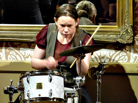 Band Leader Lizy on Drums