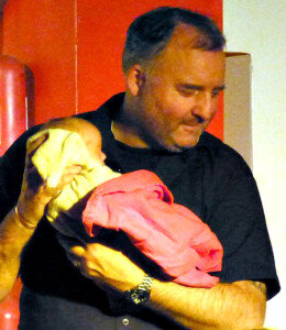 Proud Uncle Emile with Ben & Eryn's beautiful new born daughter Lorelai making her very first stage debut!