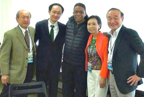 Yoshio and Kioki with Herbie Hancock, UNESCO Goodwill Ambassador (centre) and UNESCO representatives