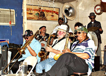 Treme Band with "Uncle" Lionel Batiste on drums.